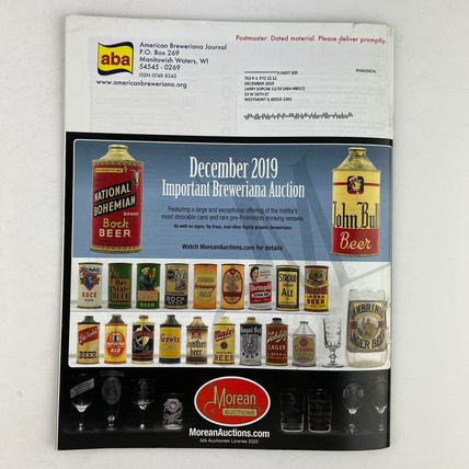 American Breweriana Journal Magazine November/December 2019 Issue 222