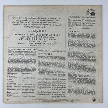 Johann Sebastian Bach – Magnificat / Te Deum Vinyl LP Record Album S-36615