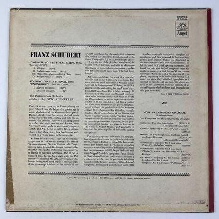 Franz Schubert Otto Klemperer - Unfinished Symphony Vinyl LP Record Album S-3616