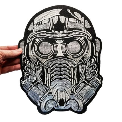 Large Fighter Pilot Iron On Patch Motif Steampunk Biker Rock 29cm x 22cm P672