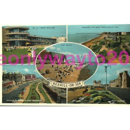 Bexhill on Sea, 5 View Multicard, Sussex,1960, Postcard