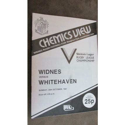 1981 Rugby Football League Programme - Widnes v Whitehaven