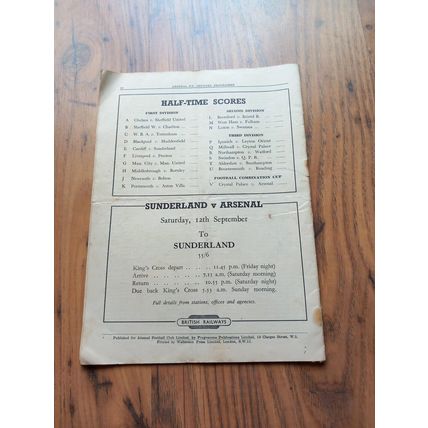 1953/54 Arsenal vs Wolves (Champions) - Division 1 - 5/9/1953