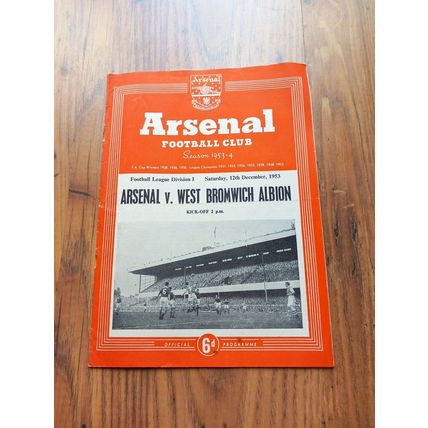1953/54 Arsenal vs WBA - Division 1 - 12/12/1953