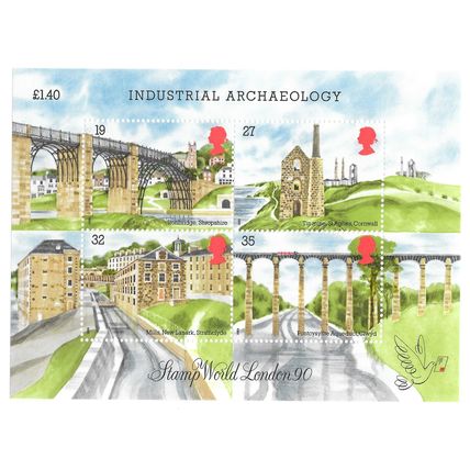 GB 1989 SG MS1444 INDUSTRIAL ARCHAEOLOGY STAMP WORLD 90 MINIATURE SHEET MNH MINT