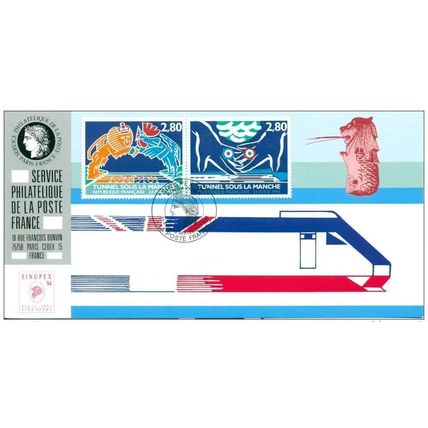 120 Carte officielle Exhibition Singapore 1994 FDC Tunnel sous la Manche
