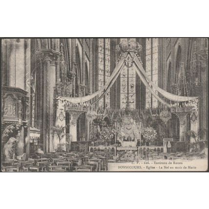 La Nef au Mois de Marie, Eglise, Bonsecours, c.1905-10 - CPA CV626