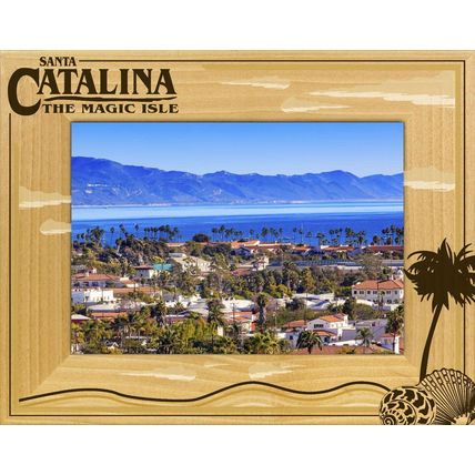 Santa Catalina the Magic Isle Engraved Wood Picture Frame Landscape (5 x 7)