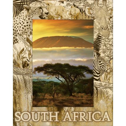 South Africa Laser Engraved Wood Picture Frame Portrait (5 x 7)