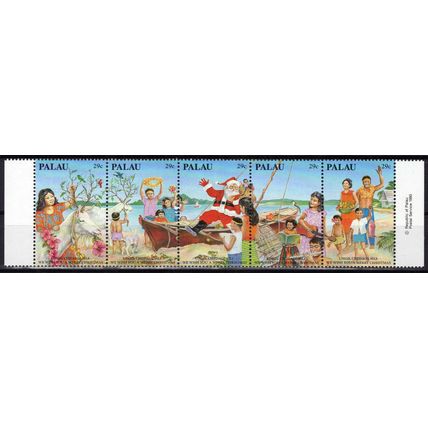 Palau 317 MNH Christmas Santa Horses Seascape Boats ZAYIX 0701M0007M