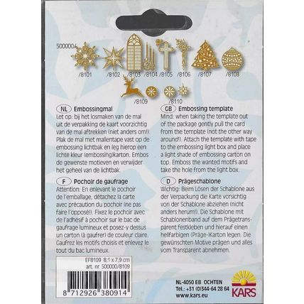 Kars. 500000/8109 Embossing Stencil. Cardmaking Scrapbooking Crafts