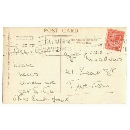 POSTCARD Buckland Beacon Dartmoor + 1918 Exeter BUY NATIONAL WAR BONDS Slogan