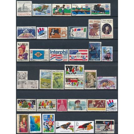 1000 Stamp Selection - USA - Used Hinged