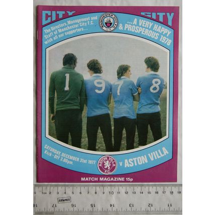 1977 programme Manchester City v. Aston Villa