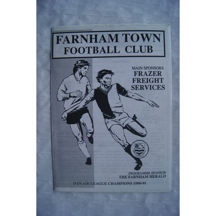 1990-91 programme Fareham Town v. Ashford Town