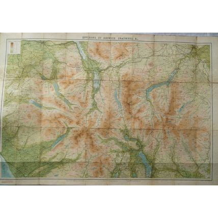 c1915 Bartholomew's linen Survey Series Touring Maps - Keswick Ullswater &c
