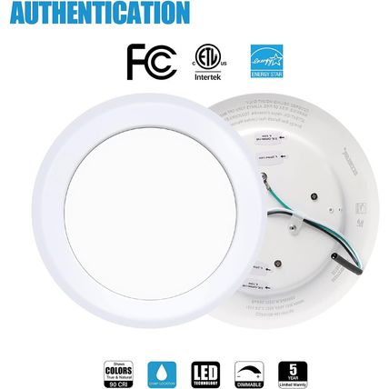 ECOELER 10Pack 6" Dimmable LED Disk Light, 16.5W 5000K Daylight 1000Lm, Dimmable