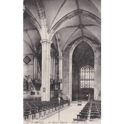 EC652 WARWICK -ST MARYS CHURCH INTERIOR . LL PUBLISHED PRINTED POSTCARD