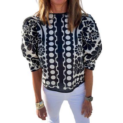 Black Palermo Puffed Sleeve Blouse