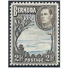 Bermuda 1942 SG113b 2 1/2d Pale.Blue & Sepia Black M/M