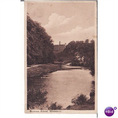 old postcard - Shrewsbury, Grammar School