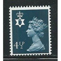 GB 1974 Northern Ireland 4½p Grey Blue Mounted Mint MM SG NI17 Sc NIMH4 stamp