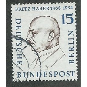 BERLIN -1957 15pf 'PORTRAITS -F. HABER' FINE USED (EBID49-654)