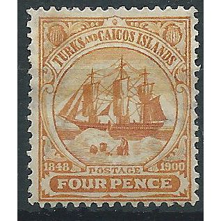 Turks & Caicos Islands 1900 SG105 4d Orange Mounted Mint..