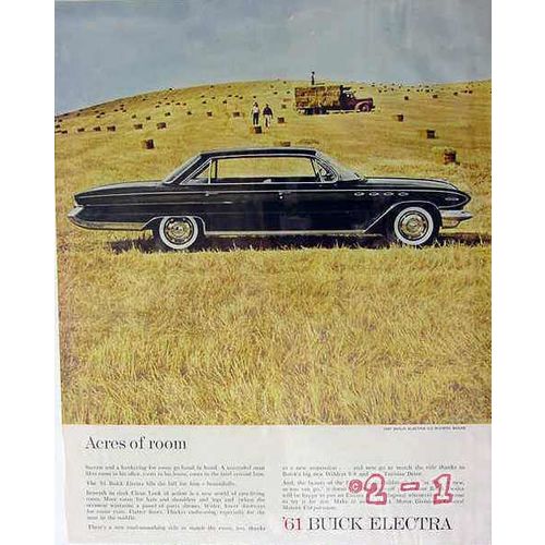 BUICK 1961 Electra 225 Rivera Sedan acres of room GM car vintage ad