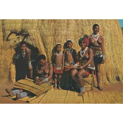 Cane Matting Mat Making Crafts Valley Of A Thousand Hills Natal Africa Postcard