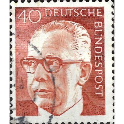 GERMANY, Dr Gustav Heinemann, red-orange 1971, 40pf, #2