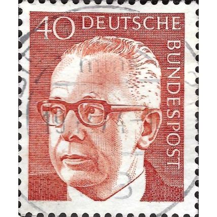 GERMANY, Dr Gustav Heinemann, red-orange 1971, 40pf