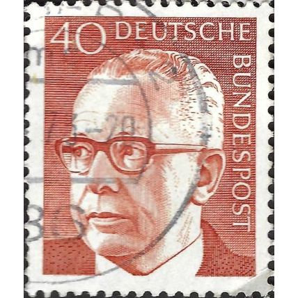 GERMANY, Dr Gustav Heinemann, red-orange 1971, 40pf, #4
