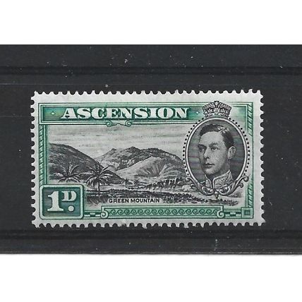 Ascension.SG39 1d Green Mountain.Mounted Mint.Aug24