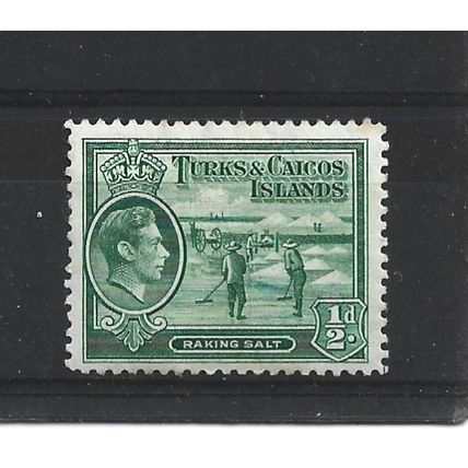 Turks&Caicos.SG195 1/2d Raking Salt (Green).Colour Unchecked.Mounted Mint.Aug24o