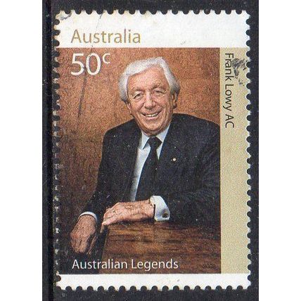 Australia 2008 Aust Legends of Philanthropy - Frank Lowy 50c Sheet Used