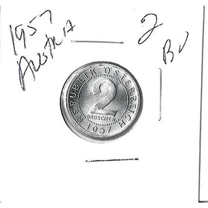 Lot of 3 1957 Austria 2 Groshen BU