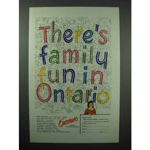 1952 Ontario Canada Tourism Ad - Family Fun