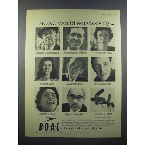 1959 BOAC Airways Ad - World Services Fly