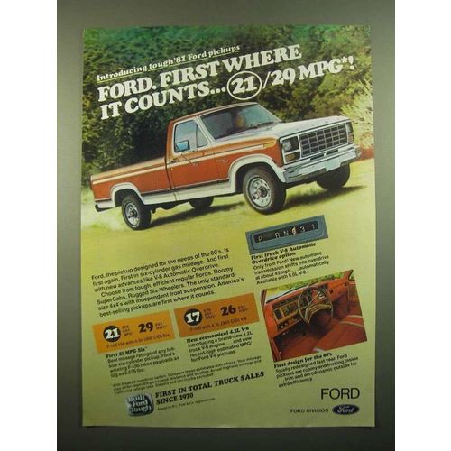 1981 Ford F-150 Pickup Ad - First Where It Counts