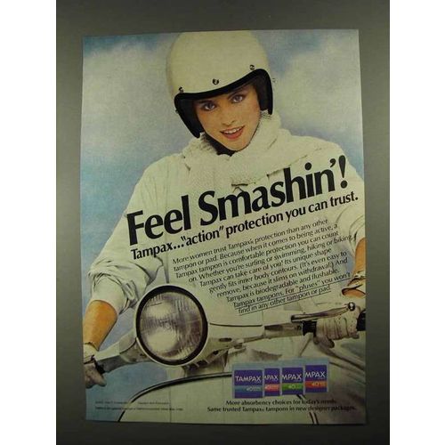 1981 Tampax Tampons Ad - Feel Smashin'!
