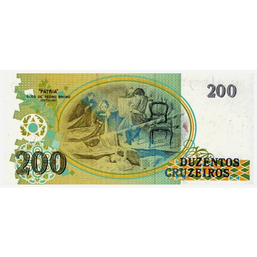 1990 Brasil 200 Cruzeiros Banknote UNC