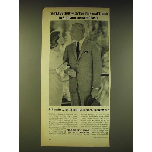 1964 Botany 500 Classic Suit Ad - Botany 500 with the personal touch to suit