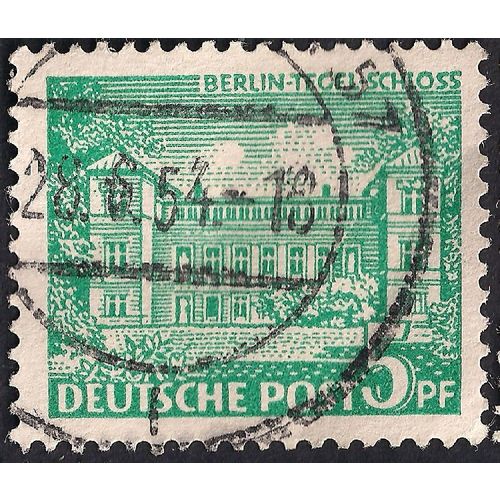 GERMANY, BERLIN, Tegel Schloss, green 1953, 5 Pfennig, #2