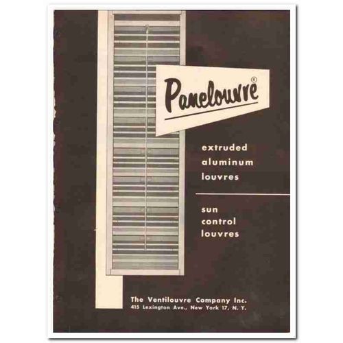 VENTILOUVRE COMPANY 1958 Panelouvre aluminum louvres vintage catalog