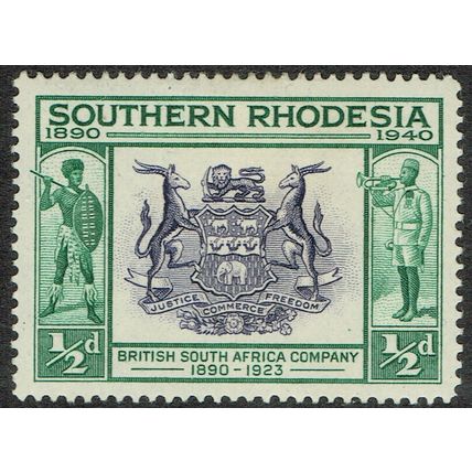 Southern Rhodesia 1940 BSAC Golden Jubilee ½d Slate Violet and Green SG53 MM