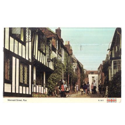 MERMAID STREET, RYE, EAST SUSSEX used postcard be E T W Dennis 1983 pm. =