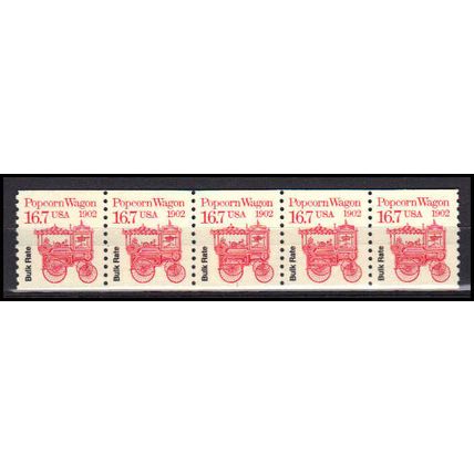 2261 16.7c Popcorn Wagon Very Fine MNH Dry Gum PNC 1/5 X3339