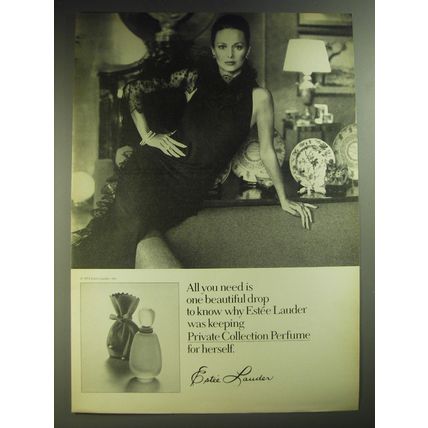 1974 Estee Lauder Private Collection Perfume Ad - All you need is one drop