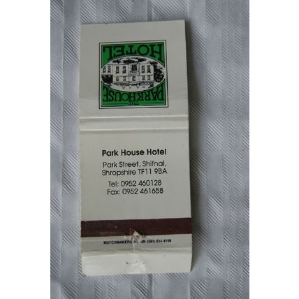 Matchbook cover The Parkhouse Hotel, Park St., Shifnal